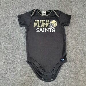 NFL New Orleans Saints Baby Bodysuit Gerber Black 6-12 Months Onesie 100% Cotton